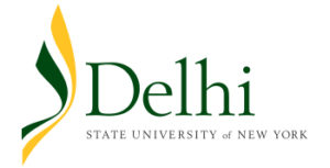 SUNY Delhi's logo for top online colleges in New York ranking.