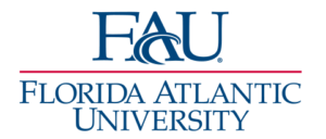 Florida Atlantic University's logo for top online colleges in Florida ranking.