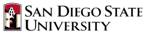 San Diego State University's logo for top online colleges in California ranking.